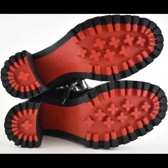 ISO Christian Louboutin Fanny 70 Black Calf Leather Fur Heel Combat Boots.8-8.5 - Picture 4 of 7